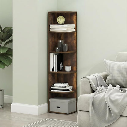 Furinno PASIR Book Shelf, 5-Tier Corner Bookshelf - Image 5