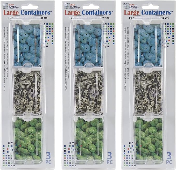 Elizabeth Ward Bead Storage Solutions 3 Piece Clear Organizing Storage by Bead+Storage+Solutions