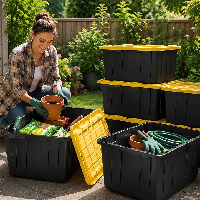 12-Pack Heavy Duty Storage Totes - Image 4