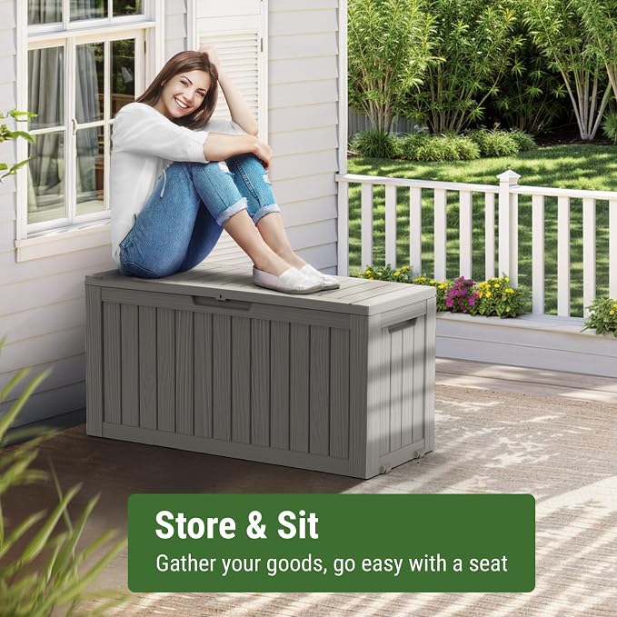 Mars Villa 72 Gallon Deck Box, Outdoor Storage Box Waterproof, Outside Resin - Image 7