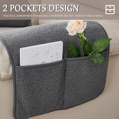 Armrest Cover, Recliner Chair Protector, Furniture Protector Slip, Side Storage - Image 4