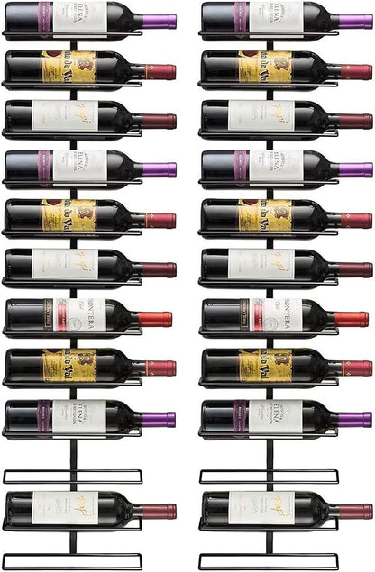 Sorbus Wall Mount Wine Rack – Holds 12 Bottles – Black Metal Wine Bottle Holder by Sorbus