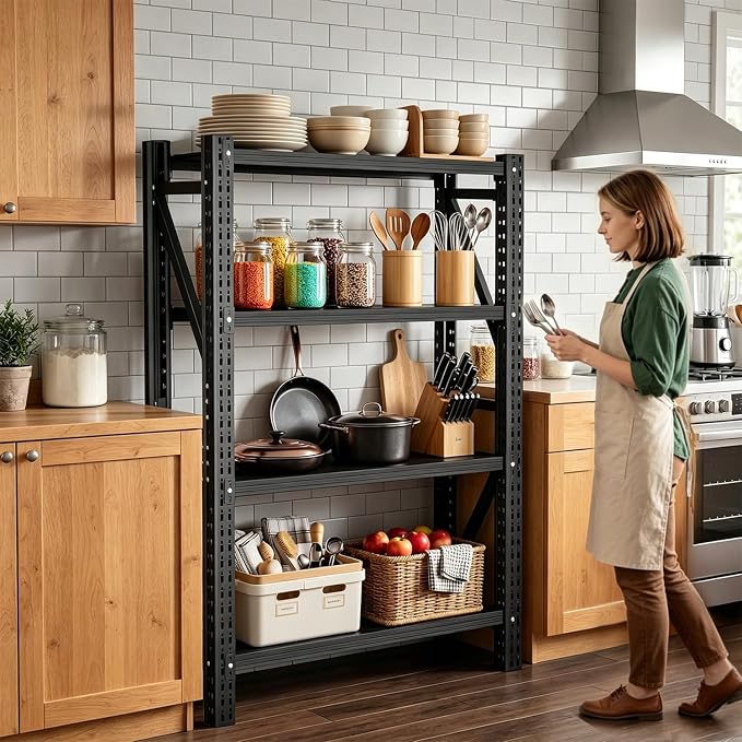 31.5''W Heavy Duty Storage Shelves, 2500LBS Metal Garage Shelving Units - Image 3