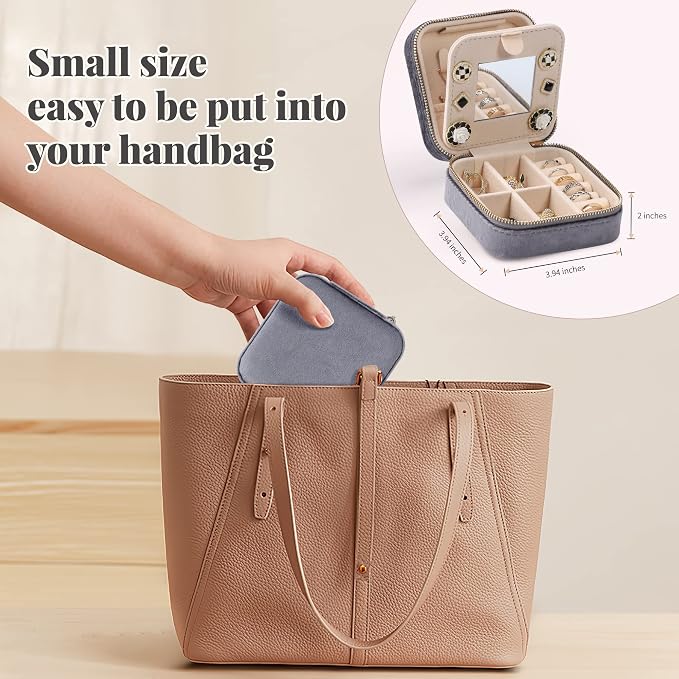 Dajasan Velvet Travel Jewelry Box, Mini Travel Jewelry Case, Small Portable - Image 3