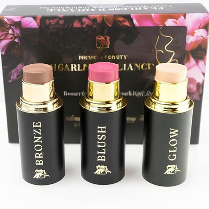 Contour Trio with Cream Blush, Bronzer & Highlighter by PhoenixBeauty