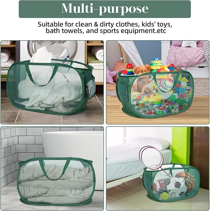 4 Pack Collapsible Laundry Baskets, Foldable Laundry Basket - Image 7