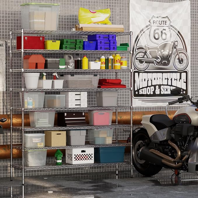 18" Deep x 60" Wide x 74" Height Wire Shelving Kit | 8-Tier | NSF Commercial - Image 5