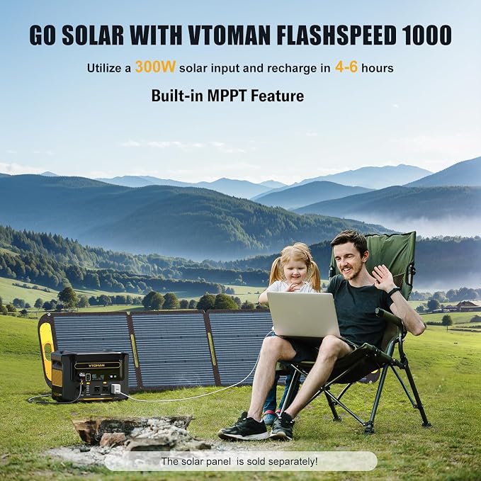 VTOMAN FlashSpeed 1000 Portable Power Station, 828Wh LiFePO4 Battery Solar - Image 8