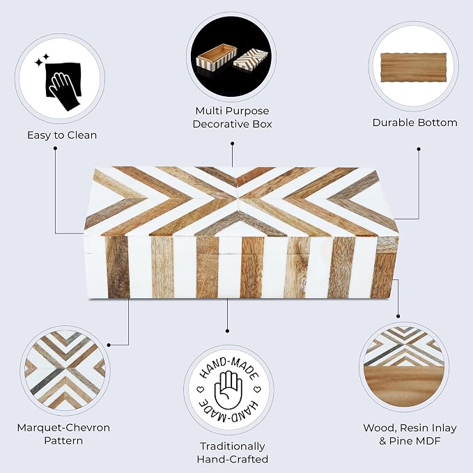 Handicrafts Home White Decorative Storage Box - Image 3