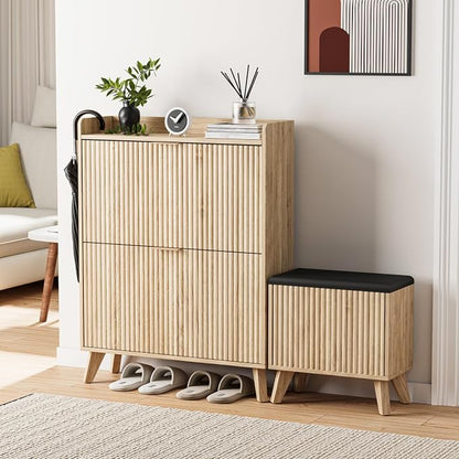 Fluted Shoe Cabinet Storage - Image 7