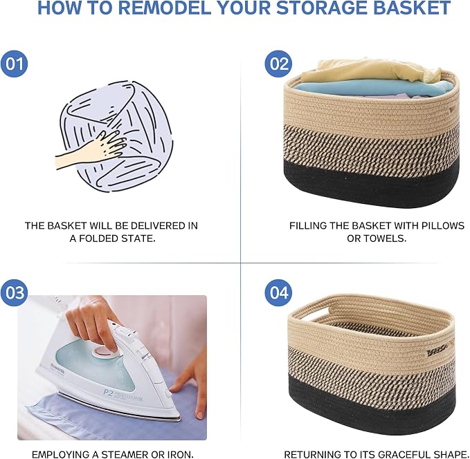 4 Pack Woven Storage Baskets for Organizing - Image 3