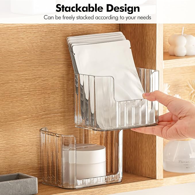 Poeland 2 Pack Stackable Makeup Organizer Tray, Medicine Cabinet Organizer - Image 2