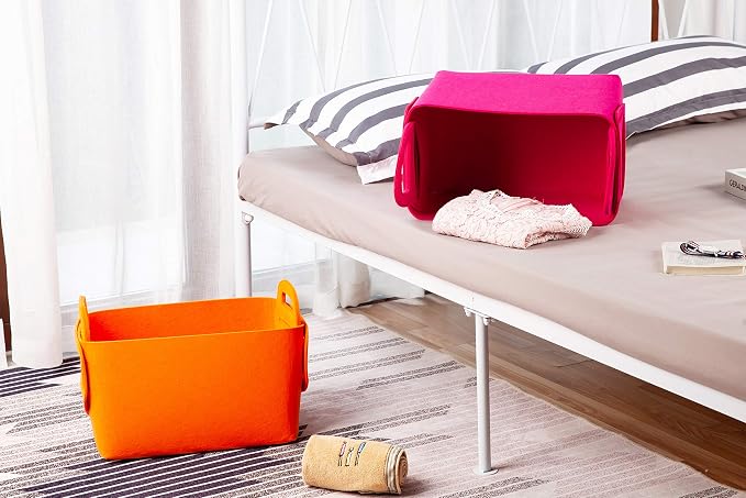 Minoisome Storage Basket Felt Storage Bin Collapsible& Convenient Box Organizer - Image 5