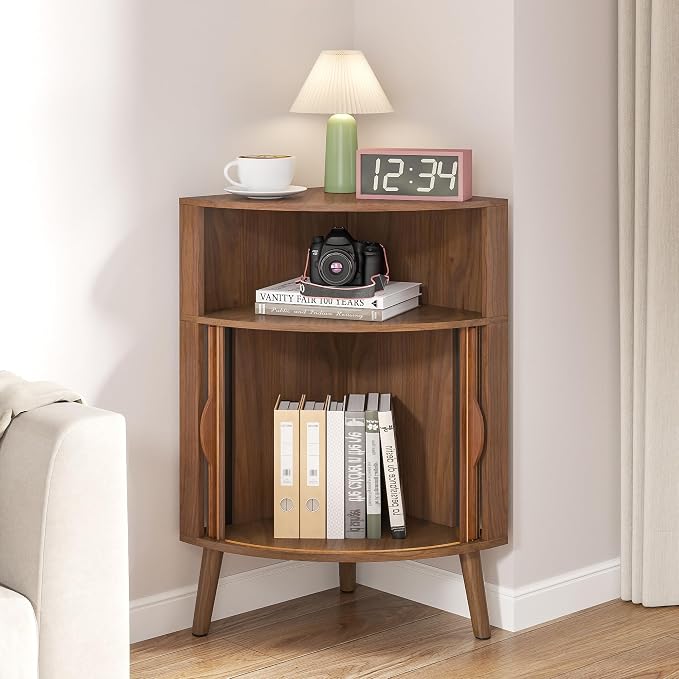 Bathroom Corner Storage Cabinet, 31.5''H Small Floor Corner Cabinet - Image 3