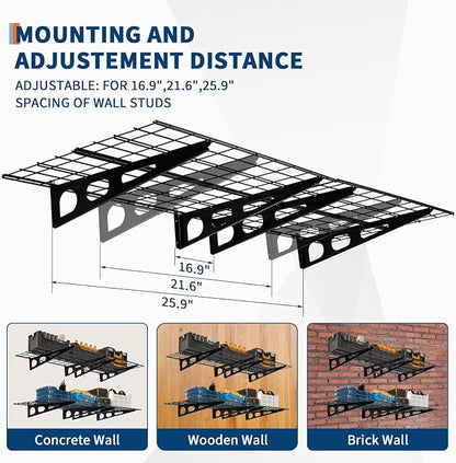 GarveeLife 2 Pack 2x6 ft Garage Storage Shelving Wall Mounted, 24 in-By-72 in - Image 2