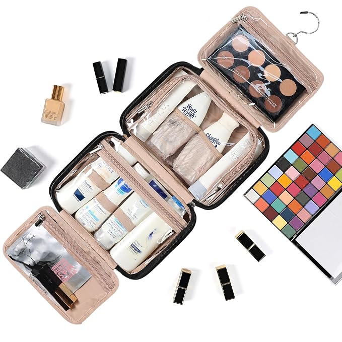 NISHEL Travel Toiletry Bag for Women, Makeup Essentials Organizer, Hanging Case - Image 6
