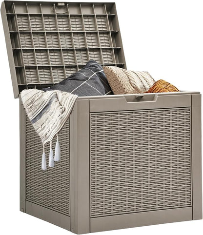 YITAHOME 32 Gallon Outdoor Storage Box, Water Resistant Resin Deck Box by YITAHOME