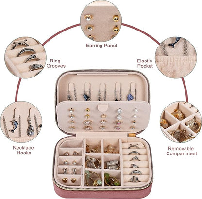 Dajasan Velvet Jewelry Box, Small Travel Jewelry Case, Portable Travel Jewelry - Image 3