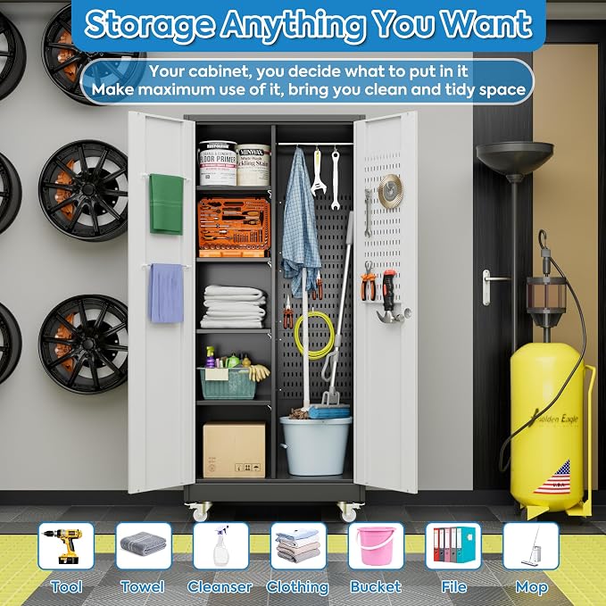SUXXAN Broom Closet Storage Cabinet - Image 5