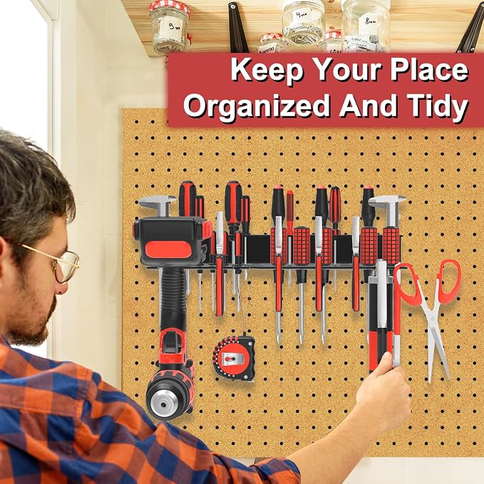Metal Screwdriver Organizer, Wall Mount Plier Organizer Hammer Holder, Hand - Image 7