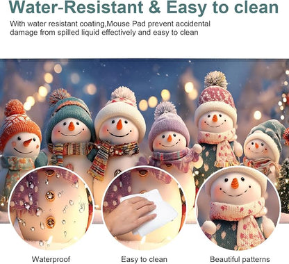 Six Snowmen Gaming Mouse Pad 31.5"x11.8"Desk Mat Anti-Slip Rubber Base & - Image 4