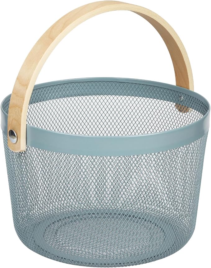 IBWell Bucket-Shape Metal Wire Woven Fruit Storage Bowl Basket by IBWell