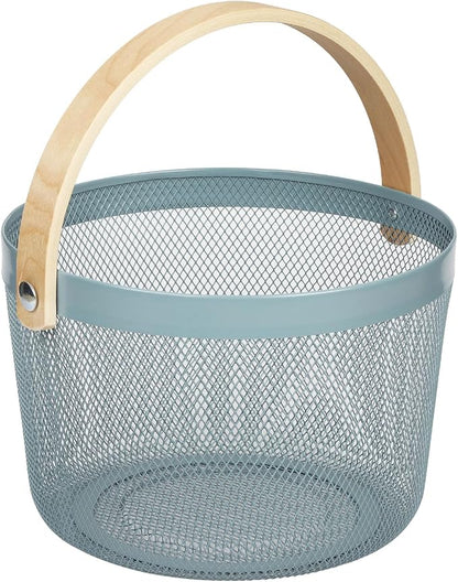 IBWell Bucket-Shape Metal Wire Woven Fruit Storage Bowl Basket by IBWell
