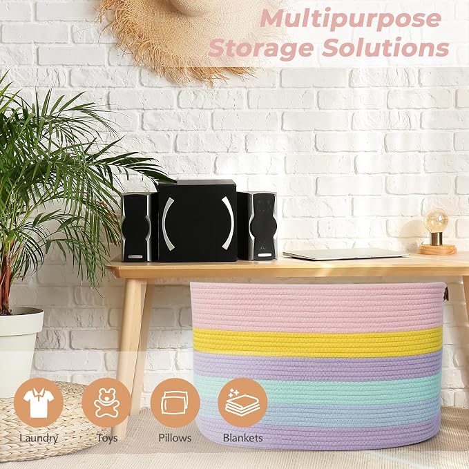 danpinera Large Laundry Basket, 108L Rectangle Woven Baskets - Image 5