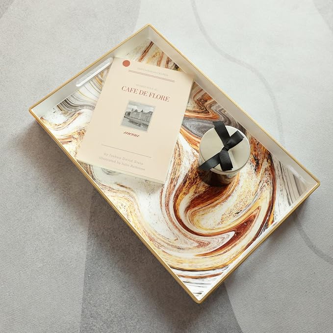 White Marbling Decorative Tray - Image 5