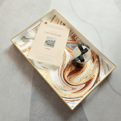 White Marbling Decorative Tray - Image 5