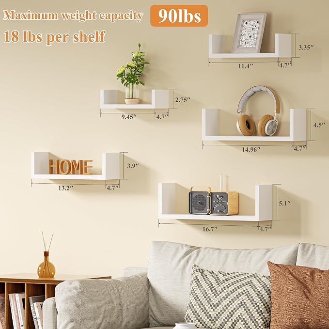 SRIWATANA White Floating Shelves - Image 6