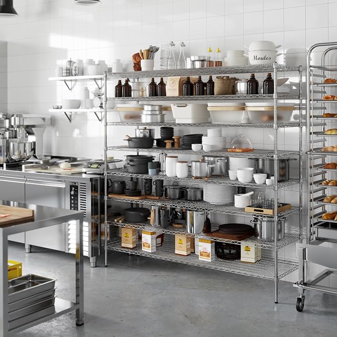 21" Deep x 72" Wide x 74" Height Wire Shelving Kit | 8-Tier | NSF Commercial - Image 4