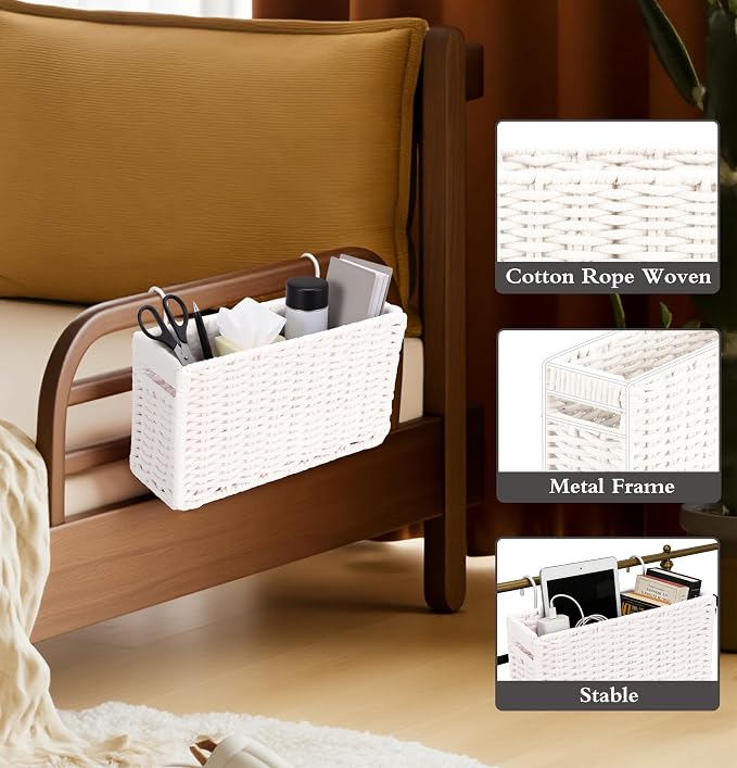 Cotton Rope Woven Bedside Caddy - Image 3