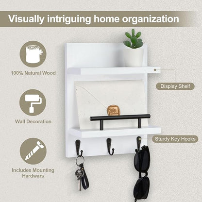 Key Holder Wall Mount, Mail Shelf Decor - Image 3