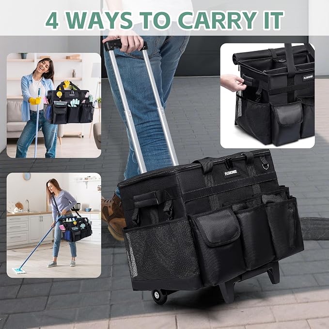 Large Rolling Cleaning Caddy Bag - Image 3