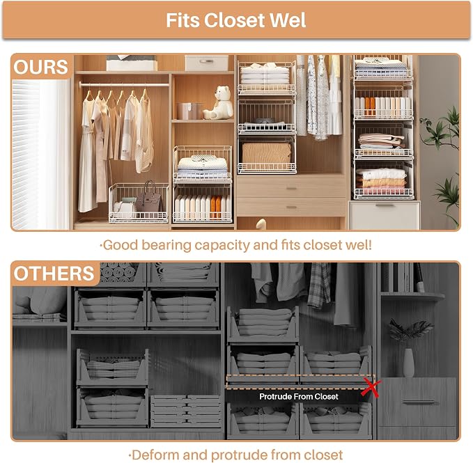 4-Pack Metal Drawer Organizer for Closet - Image 4