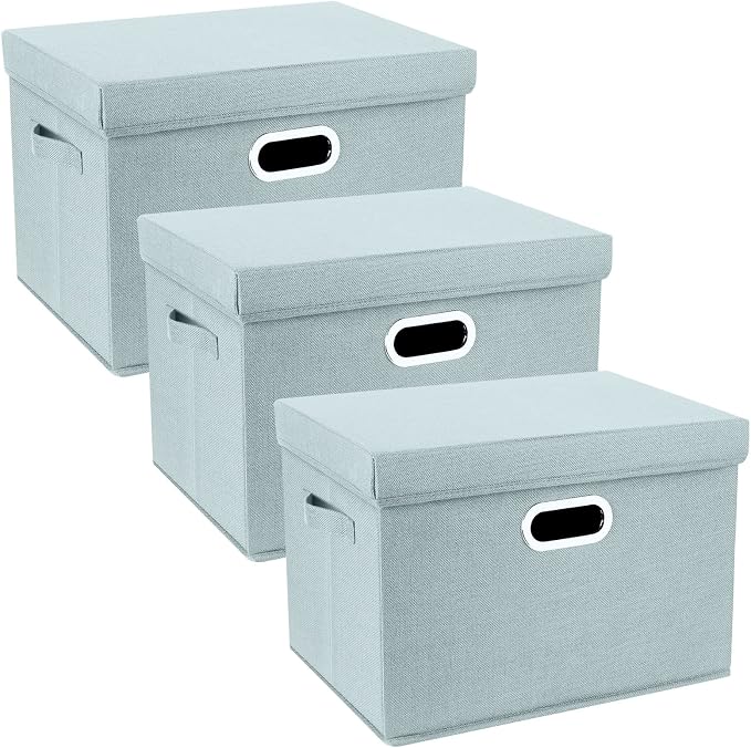 TYEERS Large Storage Bins with Lids, Collapsible, Fabric Storage Boxes by StorageOrganization