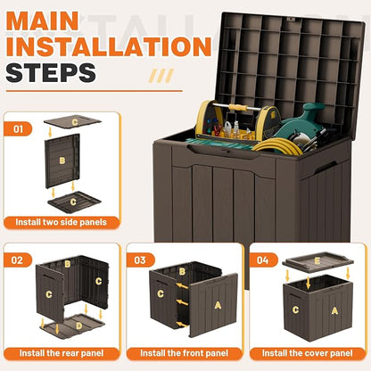 32 Gallon Deck Box Outdoor Indoor Waterproof Storage Box - Image 8