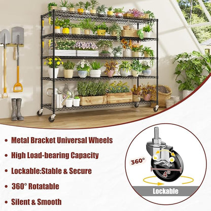 PrimeZone 5 Tier 80.7" H x 55.5" W x 24" D Wire Shelving - Image 7