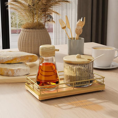 Wooden Decorative Tray, Oak 7.5" L Coffee Table Tray - Image 5