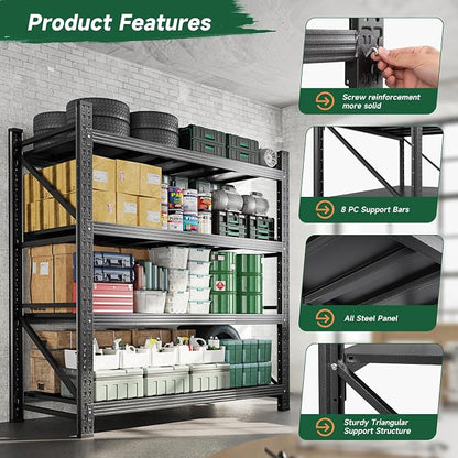 Letaya 3000LBS Storage Shelves Heavy Duty, 4 Tier Adjustable Utility Rack Shelf - Image 5