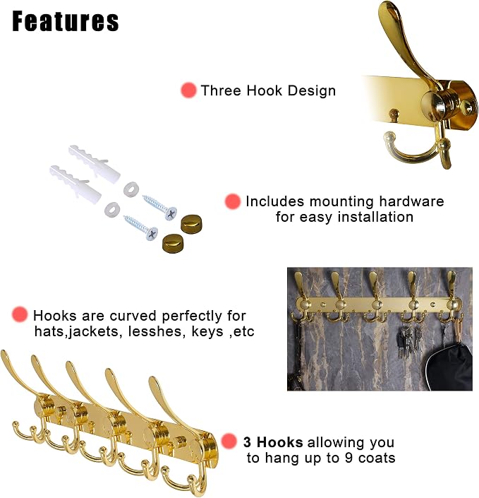 Dseap Coat Rack Wall Mounted - Image 7