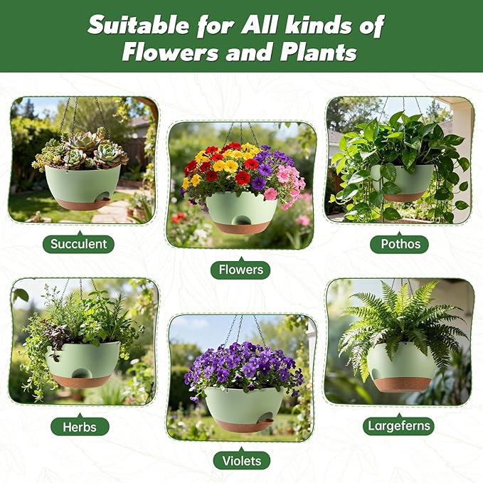 3-Piece Set of 10-Inch Hanging Planters - Image 6