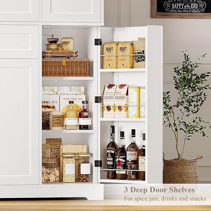HOSTACK 68" Tall Kitchen Pantry Storage Cabinet - Image 7