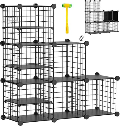 Wire Cube Storage Organizer, 6 Cubes Converted into 7 Cubes, Sturdy Metal Grids by Kiivoena