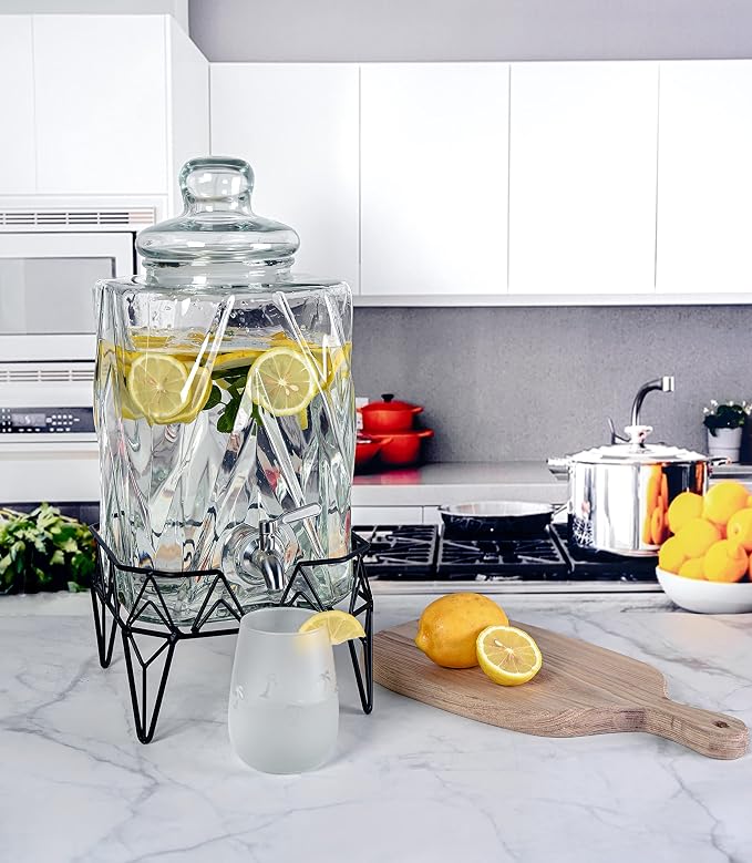 Glacial Ice Design Glass Beverage Dispenser - Image 9