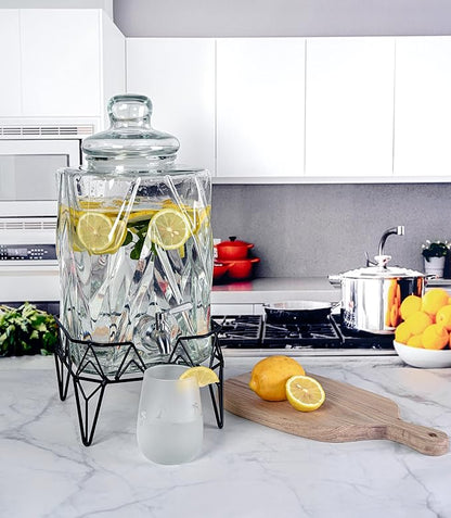 Glacial Ice Design Glass Beverage Dispenser - Image 9