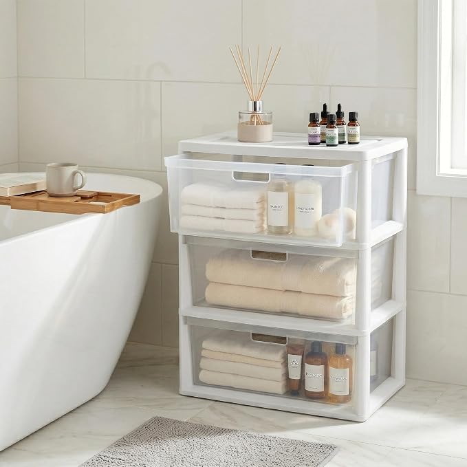 Wide 3-Drawer Storage Organizer Tower - Image 2
