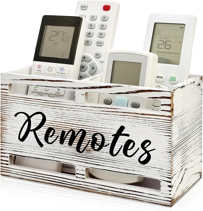 Wooden Remote Control Holder Wall Mount Remote Organizer by Hilislog