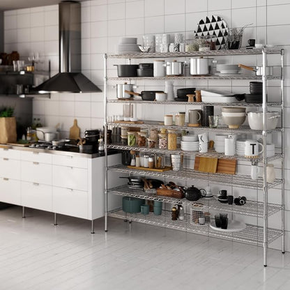 18" Deep x 72" Wide x 74" Height Wire Shelving Kit | 8-Tier | NSF Commercial - Image 2